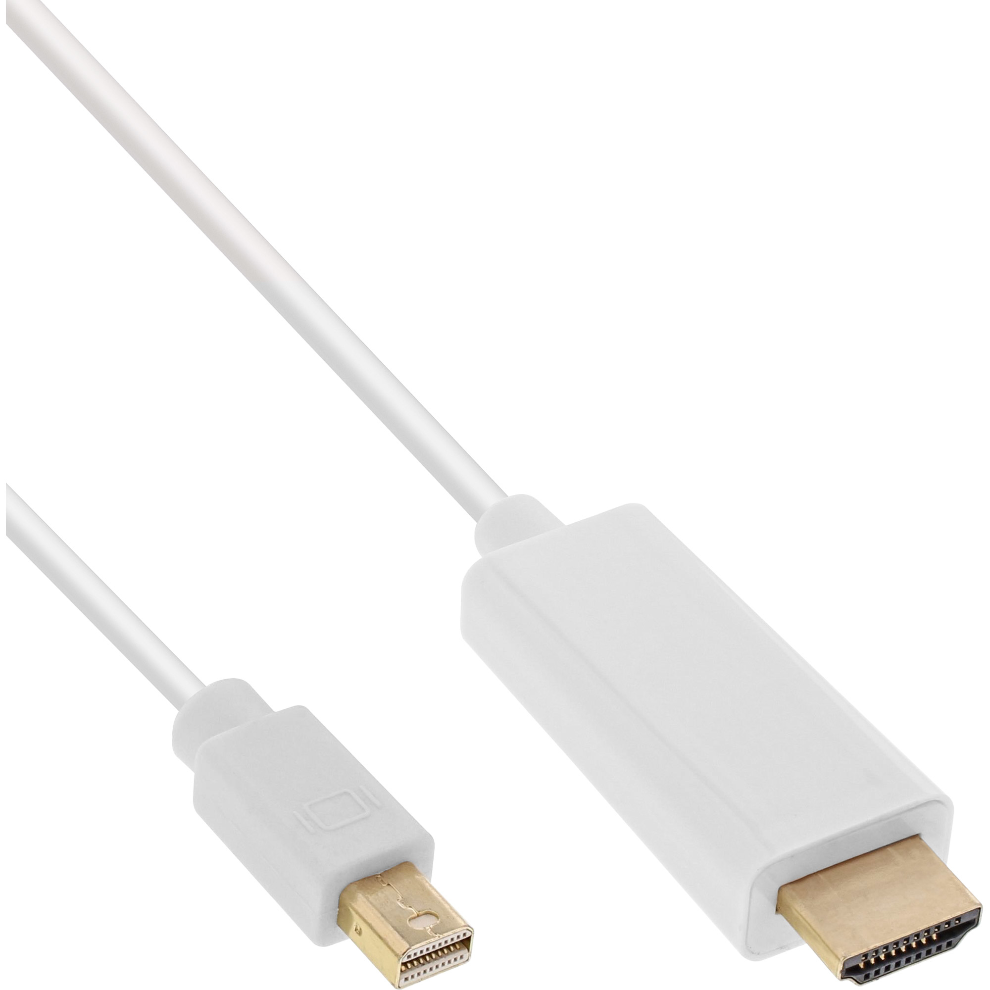 17176I INLINE INC Mini DisplayPort zu HDMI Konverter Kabel - weiß - 1,5m - 4K2K - mit Audio