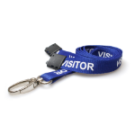 Digital ID 15mm Visitor Royal Blue Flat Woven BreakAway Lanyard with Metal Lobster Clip (Pack of 100)