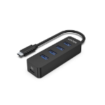 UNITEK uHUB Q4 USB 3.2 Gen 1 (3.1 Gen 1) Type-C 5000 Mbit/s Black