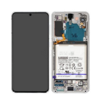 Samsung Genuine Samsung S21 5G / G991 | Replacement AMOLED Touch Screen Assembly With Chassis & Battery | White | Service Pack | GH82-24716C