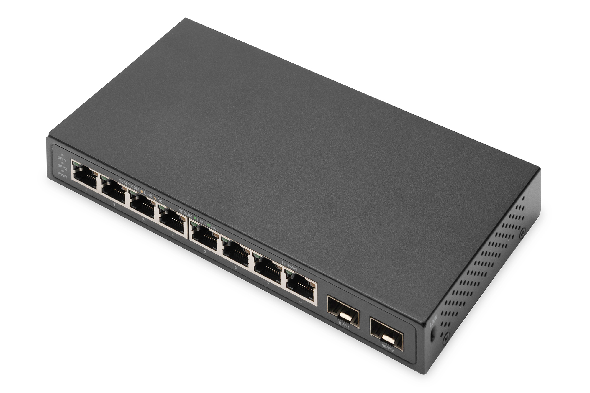 Image of Digitus 8-Port Gigabit + 2 Gigabit SFP Ethernet, Unmanaged Switch