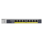 NETGEAR GS108LP Unmanaged Gigabit Ethernet (10/100/1000) Power over Ethernet (PoE) 1U Black, Grey