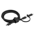 BELKIN BoostCharge Pro 2-in-1 Cable With USB-C and Lightning Connector - Black (CAC003fq1.5MBK), 480Mbps, Lightning Connector Adaptor,2 Years Warranty