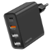 LogiLink USB-A/C charger, 48 W, GaN, 4-port, 3x USB-A (QC), 1x USB-C (PD), Black