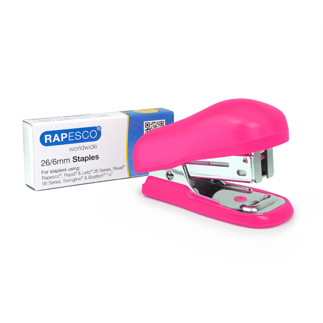Image of Rapesco Bug Mini Pink Flat clinch