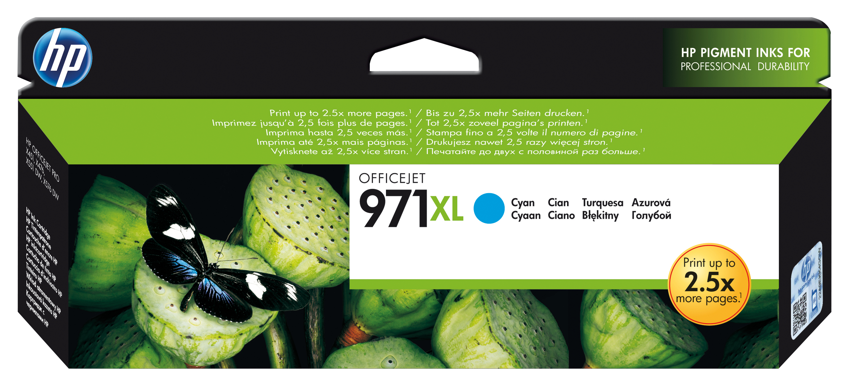 Image of HP CN626AE/971XL Ink cartridge cyan high-capacity, 6.6K pages...