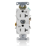 Leviton TWR20-W socket-outlet NEMA 5-20R White