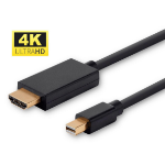 Microconnect MDPHDMI1B-4K video cable adapter 1 m Mini DisplayPort HDMI Type A (Standard) Black