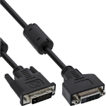 InLine DVI-D cable 24+1 M/F, Dual Link, 2 ferite cores, 3m