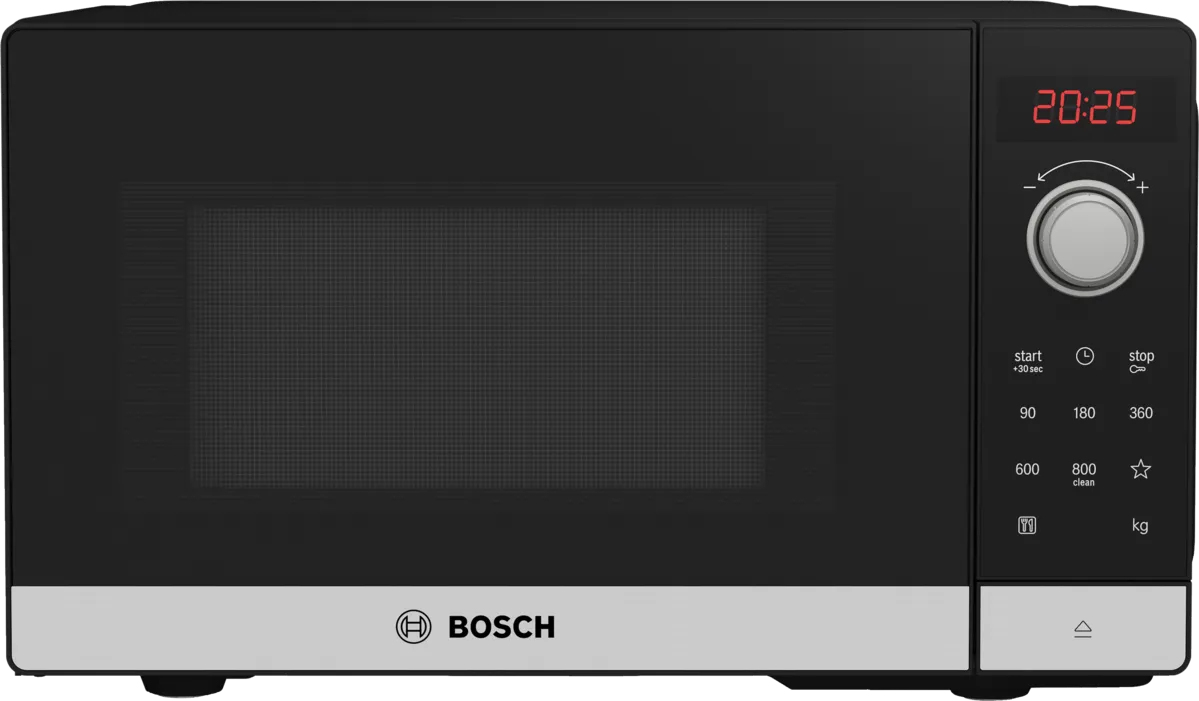 Bosch Serie 2 FFL023MS2 microwave Black, Stainless steel Solo microwave Countertop 20 L 800 W