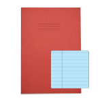 Rhino A4 Special Exercise Book 48 Page Red with Tinted Blue Paper F8M (Pack of 50)