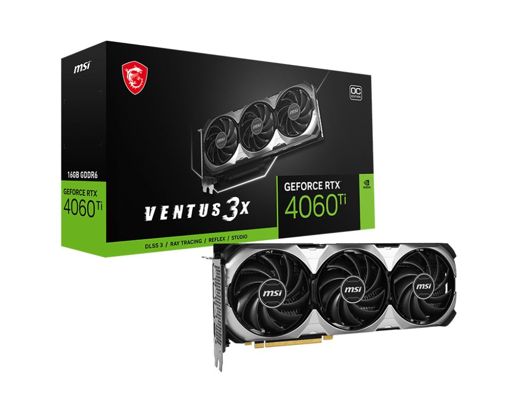 Image of MSI VENTUS GEFORCE RTX 4060 TI 3X 16G OC graphics card NVIDIA 16...