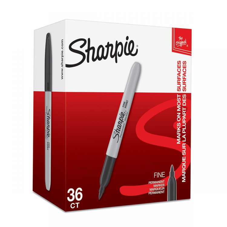 Sharpie Permanent Marker Fine Black (Pack of 36) 2025040