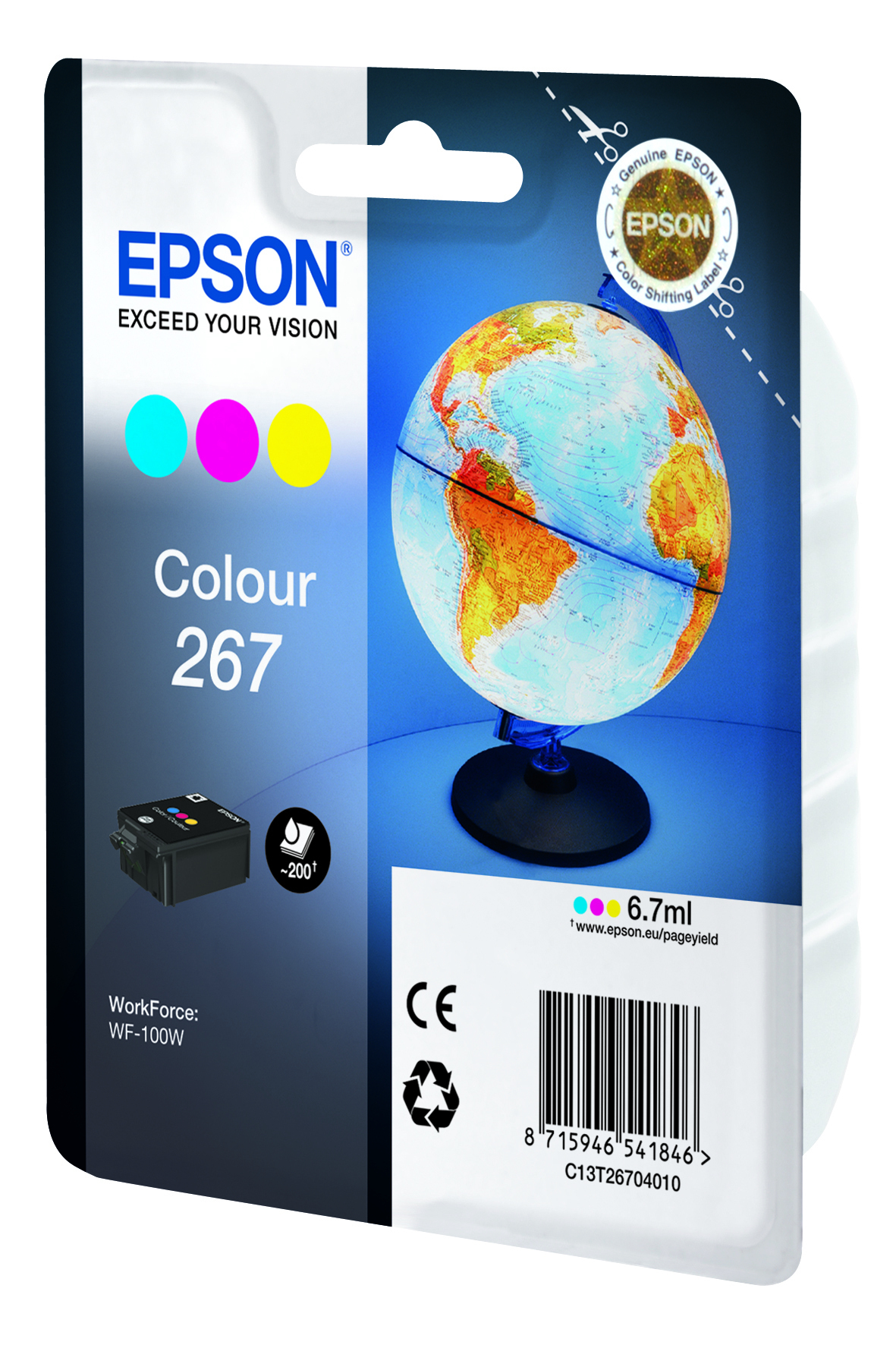 Epson 267 Globe Ink Cartridge CMY C13T26704010
