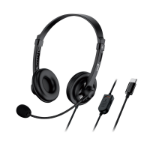 Genius Computer Technology HS-230U Headset with Mic, USB-C Connection, Plug and Play, Adjustable Headband and microphone with In-line Volume Control, Black