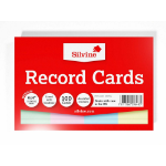 Silvine Record Cards 152x102mm Ruled Assorted Colours Pack of 100