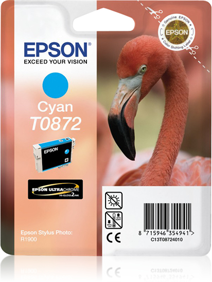 Image of Epson C13T08724010/T0872 Ink cartridge cyan, 650 pages ISO/IEC...