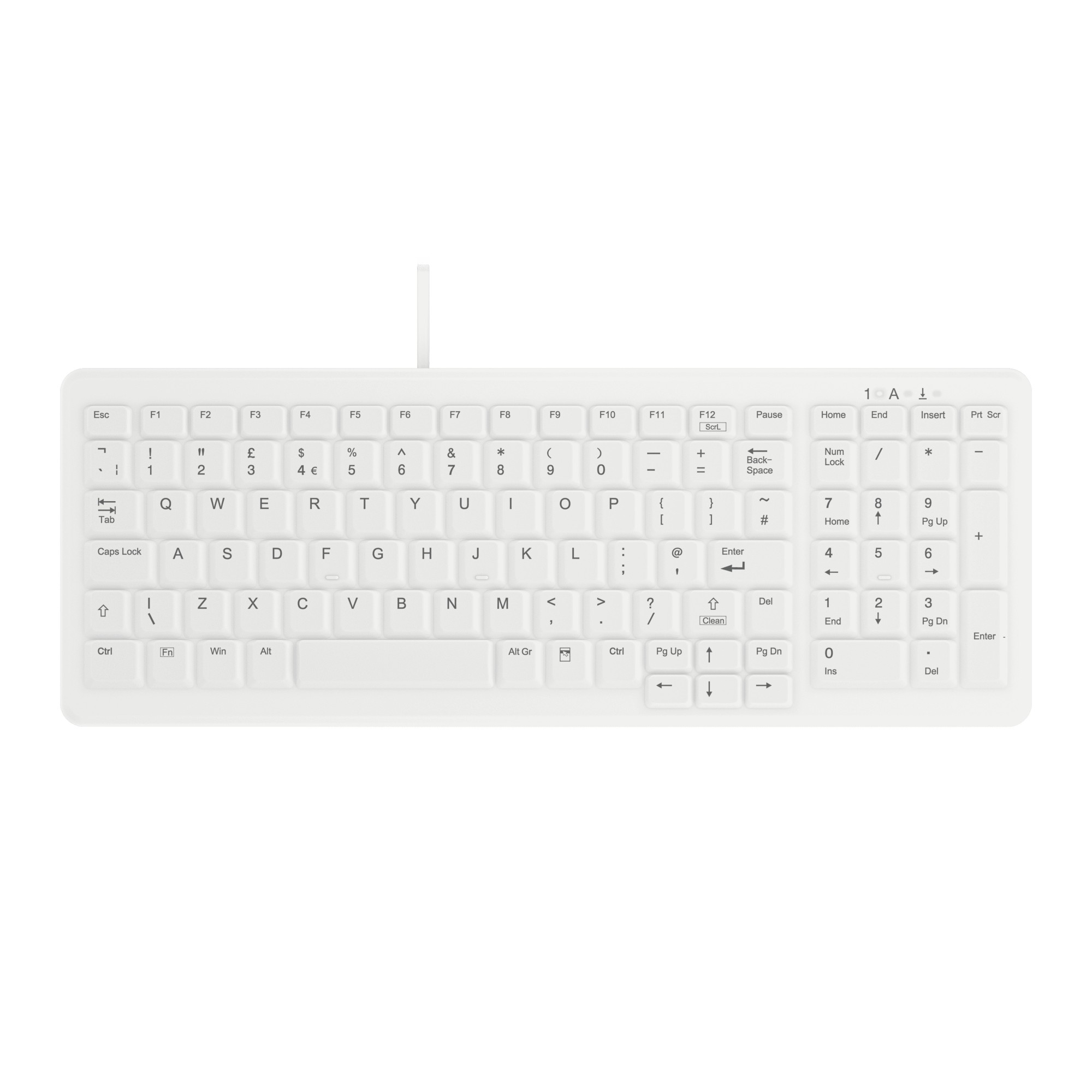 Contour Design Active Key Contour ClassicClean Medical Keyboard Removable Cover Compact Wired White UK C7000