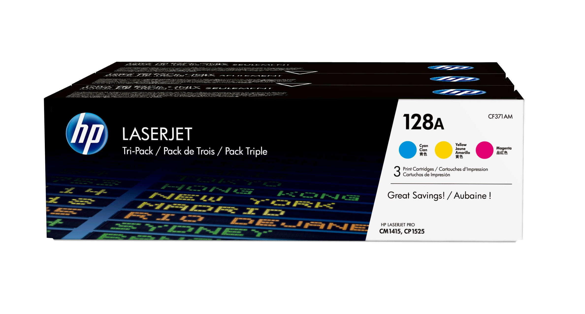 Image of HP CF371AM/128A Toner MultiPack C,M,Y, 3x1.3K pages ISO/IEC 19798...