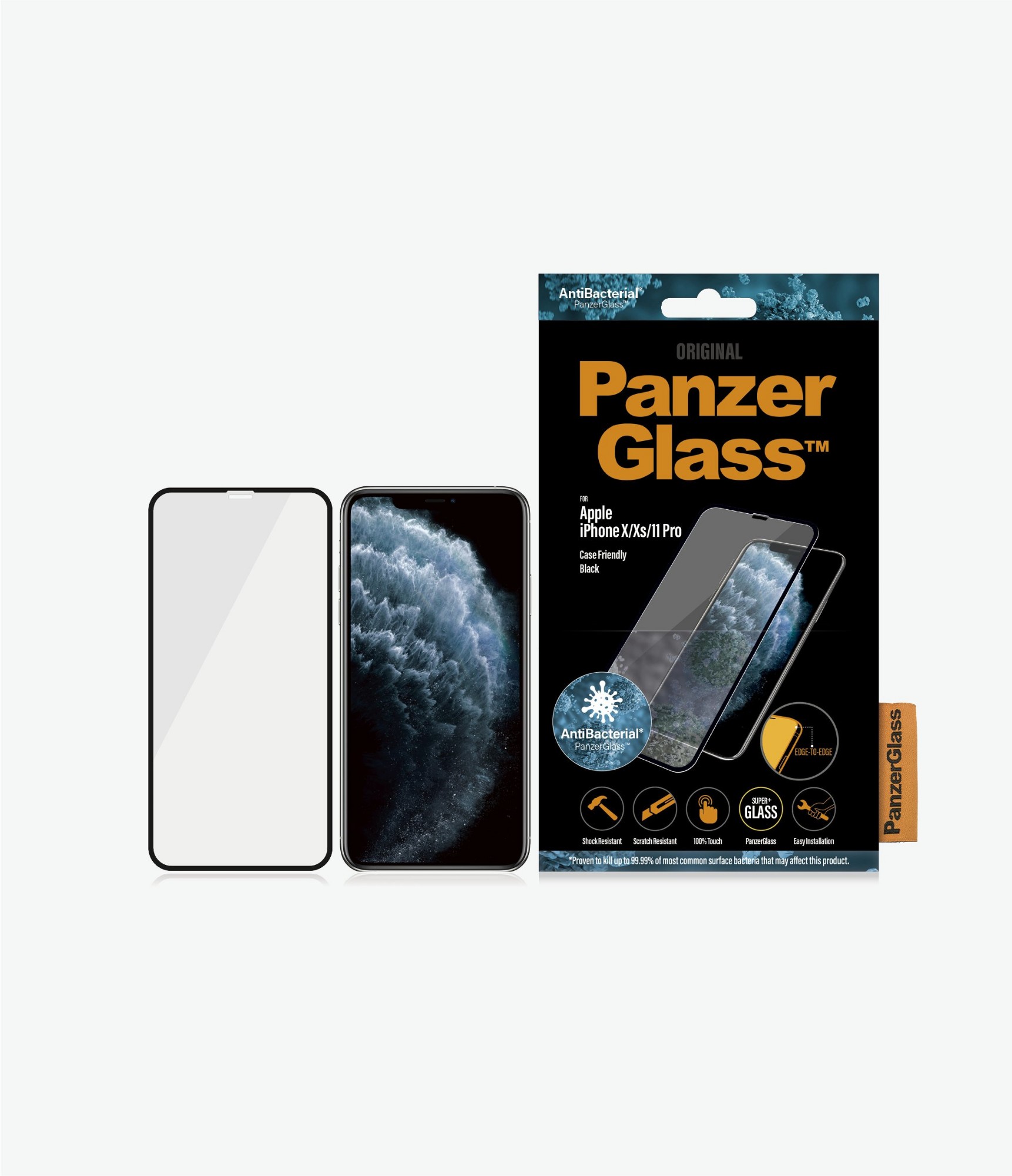 PanzerGlass Apple iPhone X/Xs/11 Pro Edge-to-Edge Anti-Bacterial