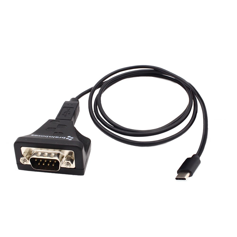 Image of Brainboxes US-735 cable gender changer USB-C RS232 Black
