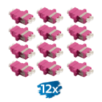 LogiLink Fiber Adapter LC Duplex, 12 pieces, with flange, violet