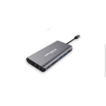 Hypertec ProDockExtreme - Universal USB-C Dock with HDMI; DisplayPort Dual Screen; USB 3.0; Gigabit Ethernet; SD Reader; 3.5mm Audio & 100W Power Delivery
