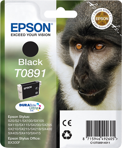 Image of Epson C13T08914011/T0891 Ink cartridge black, 170 pages ISO/IEC...