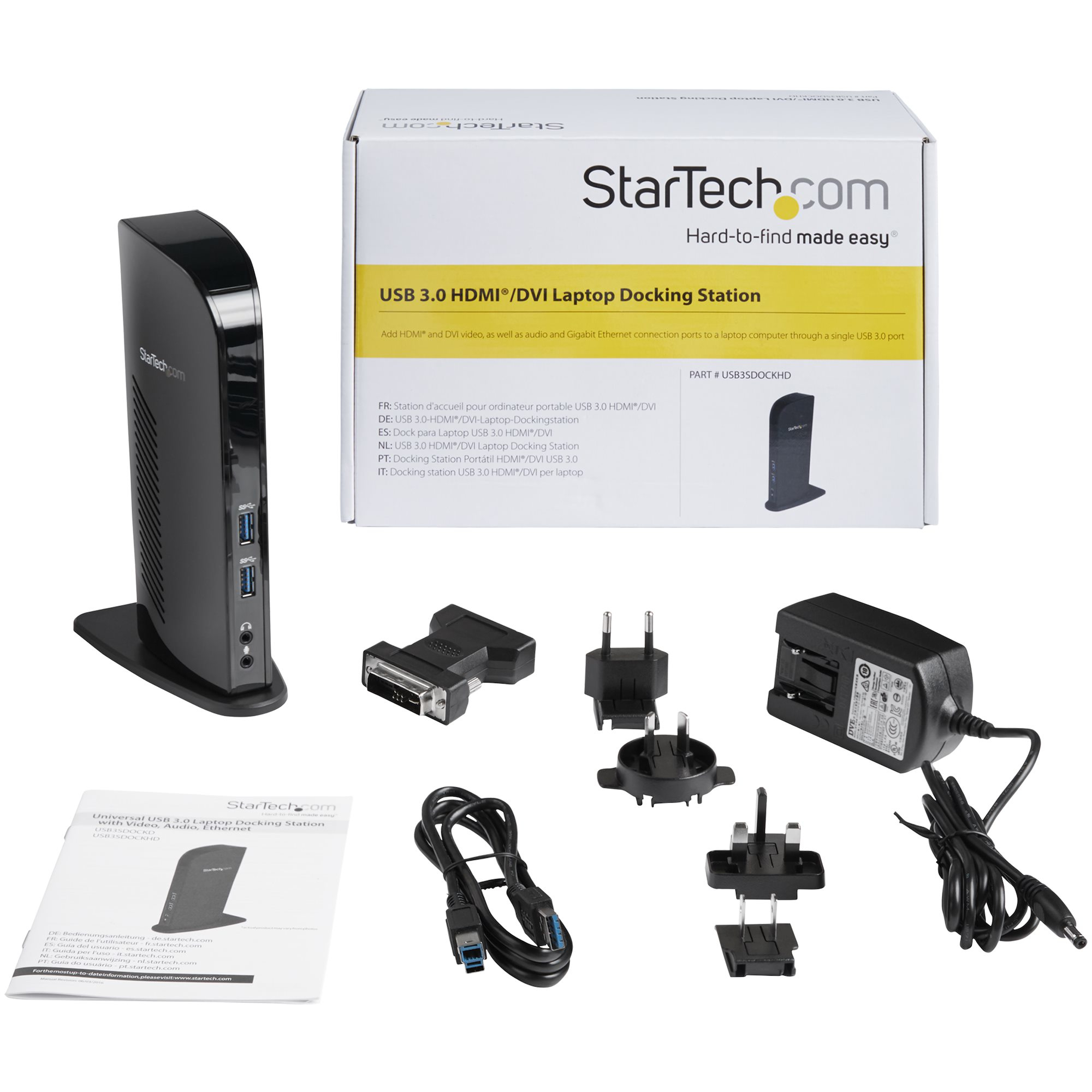 StarTech-com-Dual-Monitor-USB-3-0-Docking-Station-with-HDMI---DVI---6-x-USB-Ports-Dual-Monitor-USB-3-0-Laptop-Docking-Station-with-HDMI---DVI-VGA--6x-USB-A-Hub--GbE--Audio--Universal-Type-A-Dock---Windows-macOS-ChromeOS