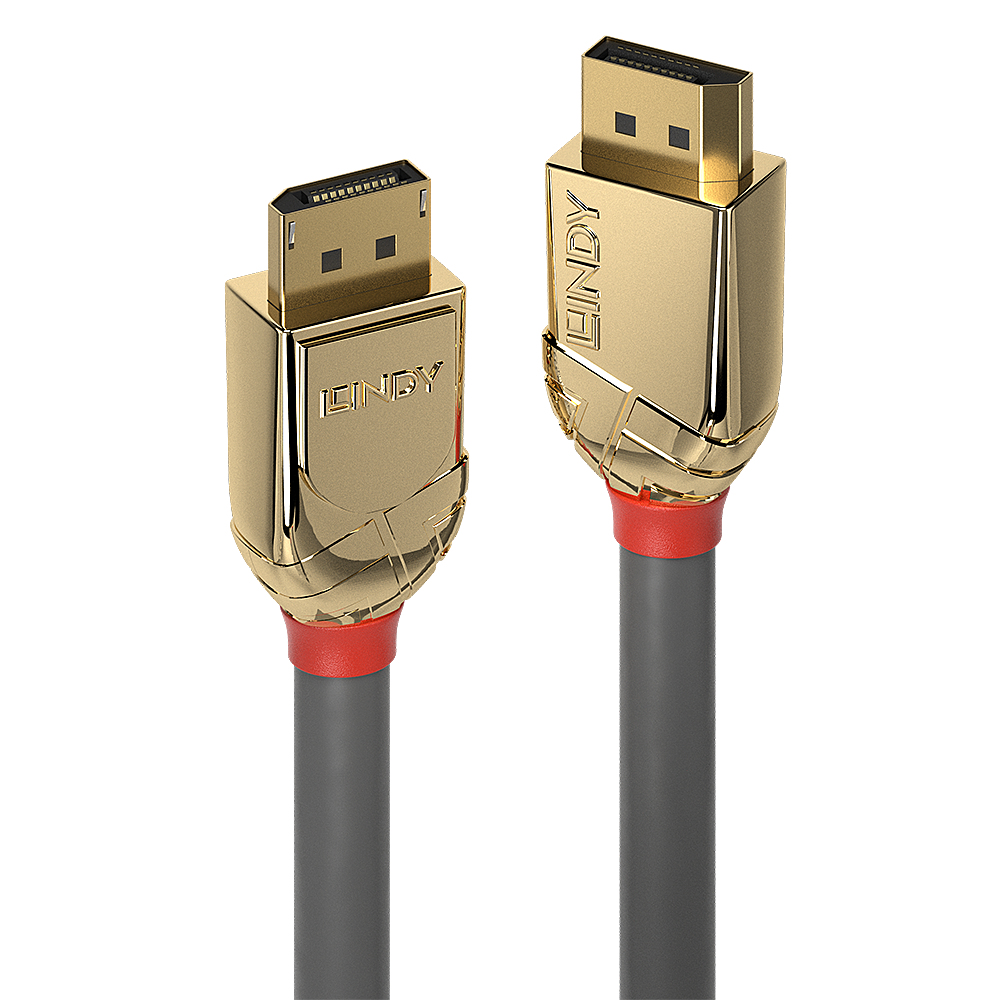 Lindy 0.5m DisplayPort 1.4 Cable, Gold Line