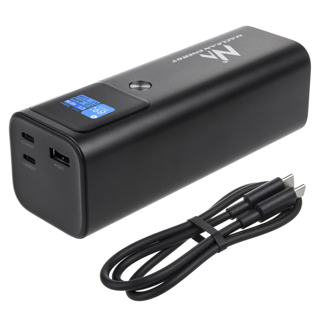 MCN Mobile Battery Power Bank Maclean, 24600mAh, Power Delivery (PD) 140W, Fast/Quick/Super Charge, 88.56Wh, 2x Type-C, USB, MCE335