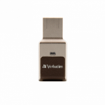 Verbatim FingerPrint Secure - USB 3.0 Drive with fingerprint scanner and AES-256 HW encryption to protect your data - 32 GB - Brown/Silver