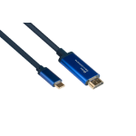 Alcasa 4520-CSF030B video cable adapter 3 m USB Type-C HDMI Type A (Standard) Blue