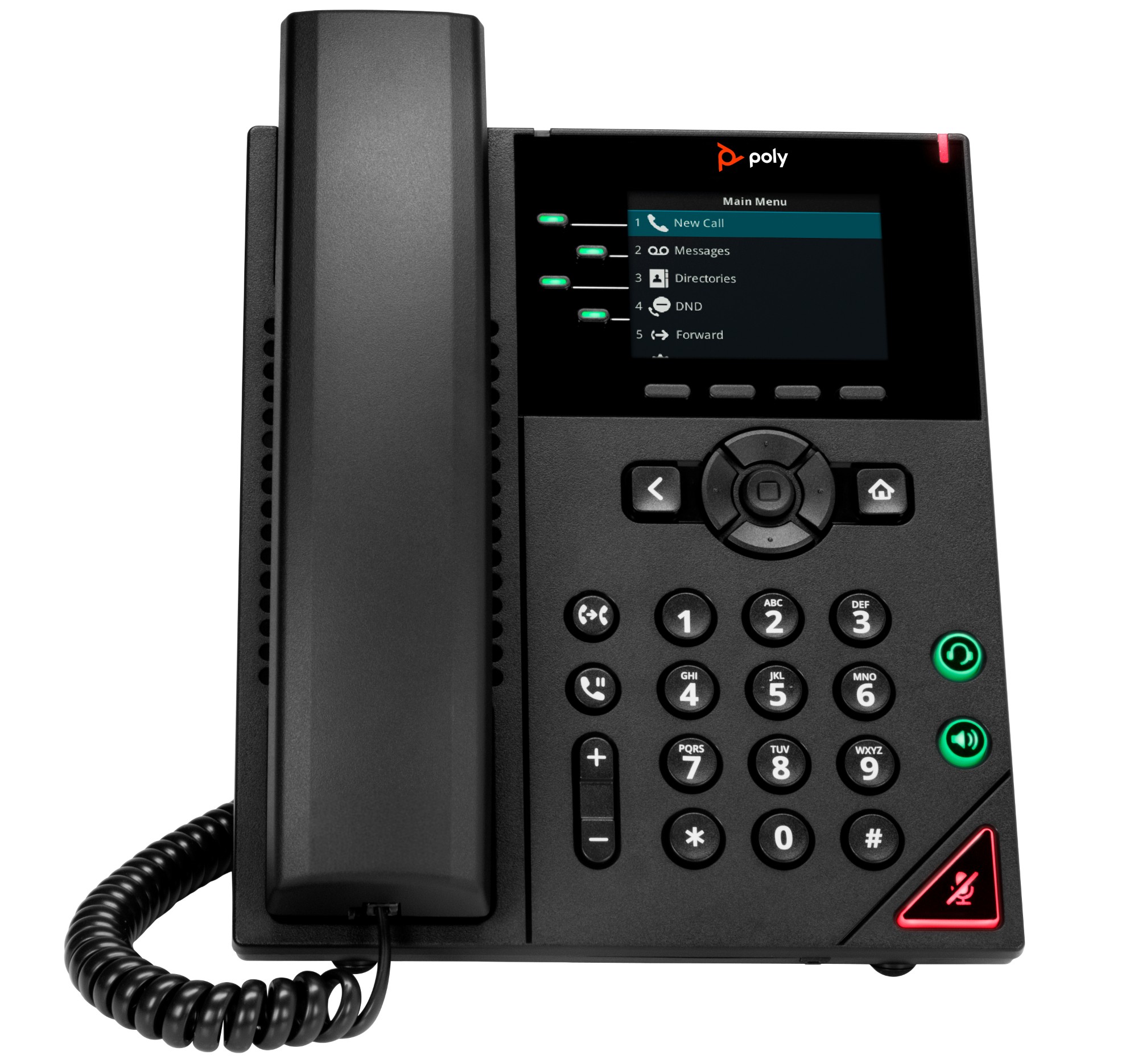 VVX 250 4-Line IP Phone and PoE-enabled