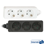 InLine Socket strip, 3-way earth contact CEE 7/3, white, 3m