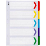 MARBIG DIVIDERS A3 PORTRAIT BOARD ASSORTED COLOURS 5 TAB