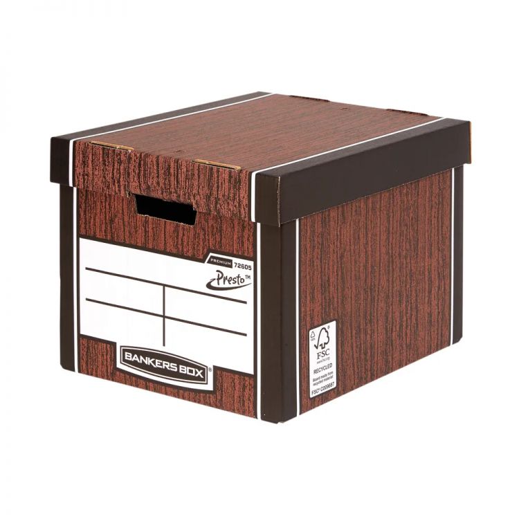 Bankers Box Woodgrain Tall Premium Storage Box (10 Pack) 7260501