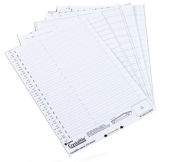 Image of Rexel Crystalfile `275` Lateral File Insert White (50)