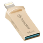 Transcend JetDrive Go 500 64GB USB flash drive USB Type-A / Lightning 3.2 Gen 1 (3.1 Gen 1) Gold