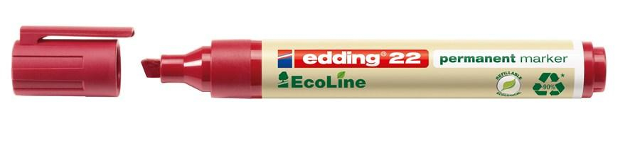 Image of Edding 22 EcoLine permanent marker Chisel tip Red