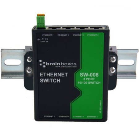 Image of Brainboxes SW-008 network switch Unmanaged Fast Ethernet (10/100)...