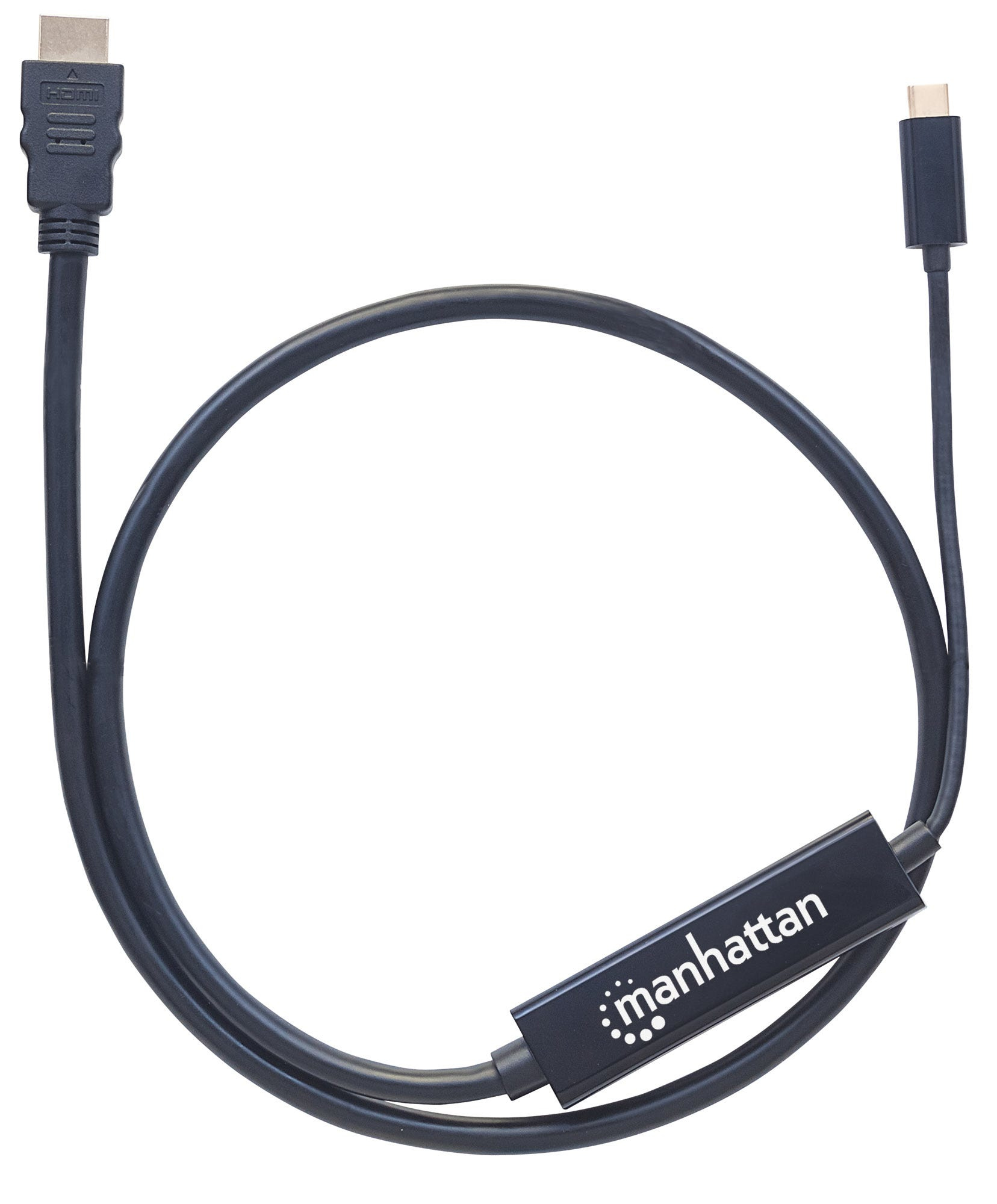 Manhattan USB-C to HDMI Cable, 4K, 1m, Male to Male, 3840x2160@60Hz; 4K Ultra HD Video Aspect Ratio 21:9, Black, Polybag