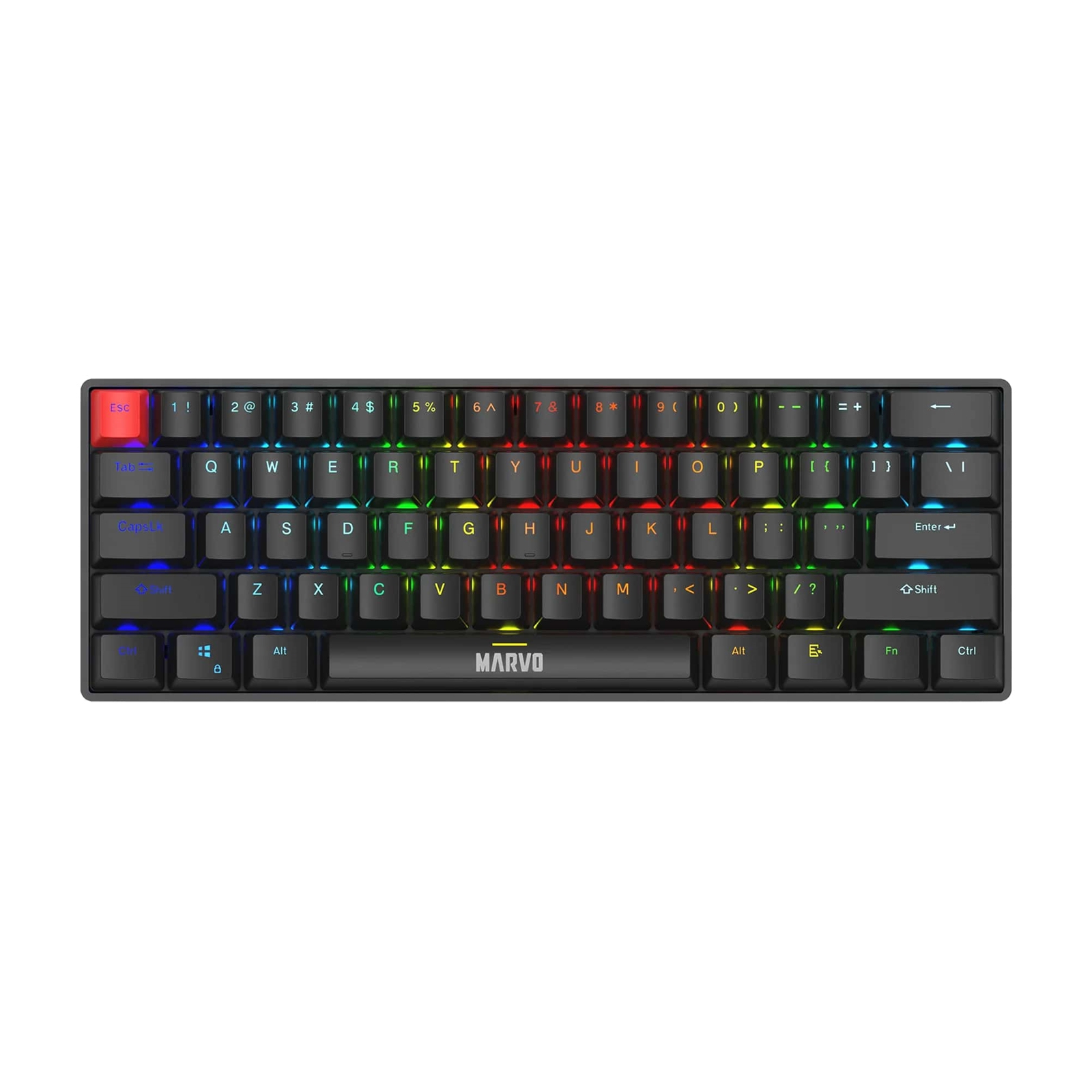 Scorpion KG933G Saber 61 Wired Mechanical RGB 60% UK Layout Gaming Keyboard (Black) thumbnail