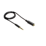 Alcasa 3.5mm - 3.5mm 5m M/F audio kabel Zwart