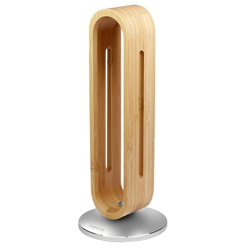 LogiLink Headphone Stand, bamboo, light brown, silver