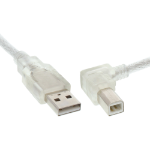 InLine USB 2.0 Cable right angled Type A male / B male transparent 2m