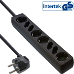 InLine Socket strip, 8-way, 4x CEE7/3 + 4x Euro CEE 7/16, black, 3m