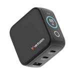 Verbatim 65W Mini GaN Charger with Display Universal Black AC Fast charging Indoor