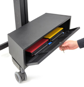 Ergotron TeachWell MDW Storage Bin desk drawer organizer Steel Graphite