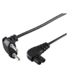 Microconnect Power Cord CEE 7/16 - C7 angled 1.5m Black Power plug type C C7 coupler
